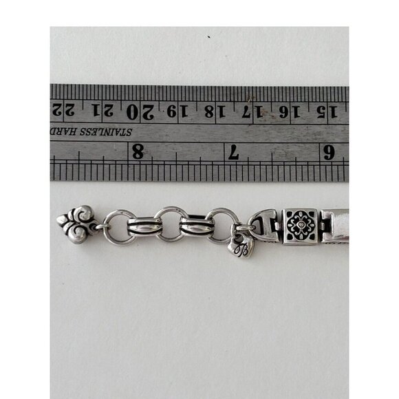 Brighton TRIBECA Silver Square Medallion Rectangular Solid Link Bracelet - Picture 5 of 8